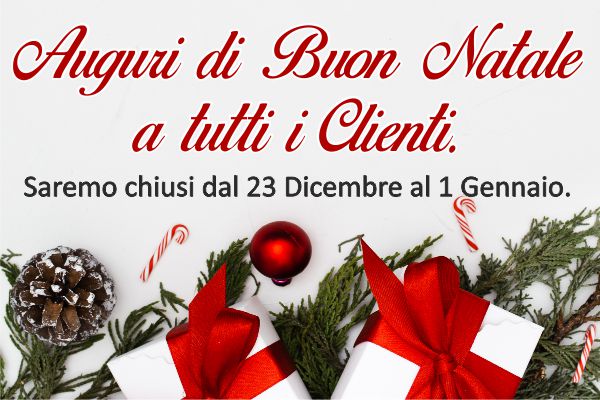 Chiusura per Festività Natalizie Dicembre 2019