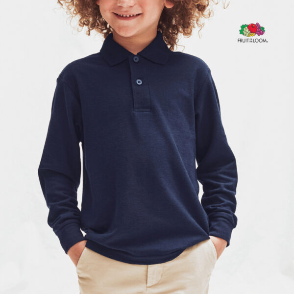 Polo a manica lunga bimbo Fruit of the Loom