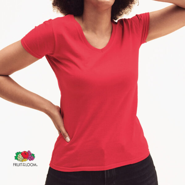 T-shirt scollo a V donna Fruit of the Loom