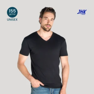 t-shirt unisex con scollo a v in cotone 160 gr