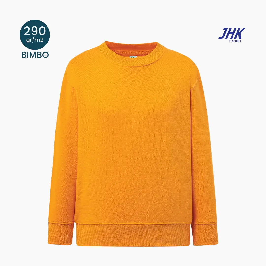 Vista frontale felpa da bambino girocollo 290 g JHK