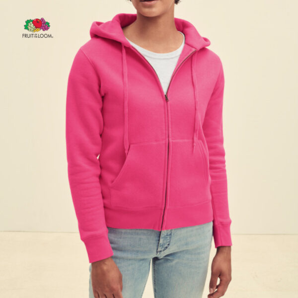 Felpa con cappuccio e zip intera donna Fruit of the Loom