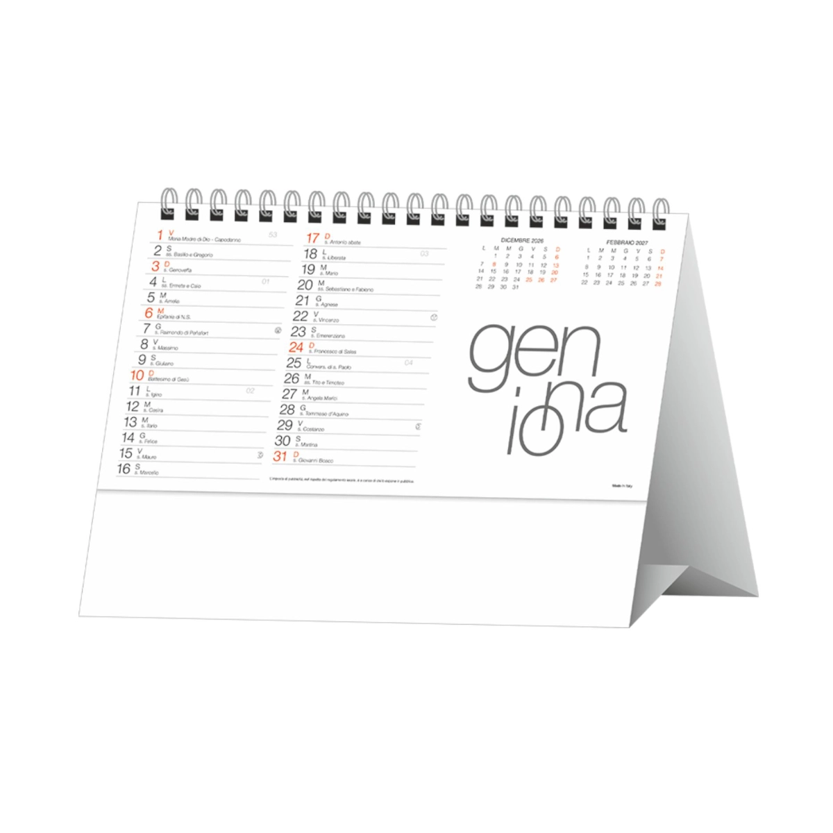 Calendario da tavolo Minimal Calendario da tavolo Minimal