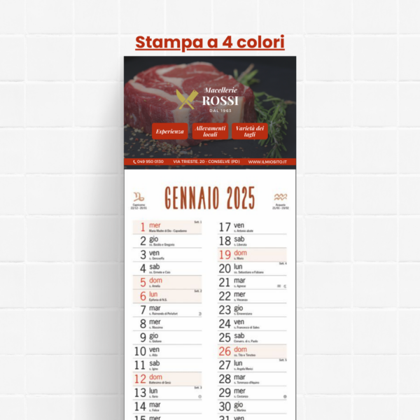 calendario carne macelleria