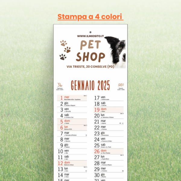 calendario stampato silhouette