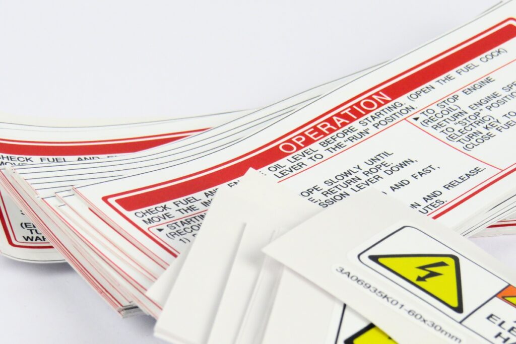 Etichette tecniche per industria