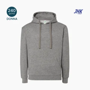 Felpa leggera donna JHK 240 g/m² con cappuccio e tascone, fronte