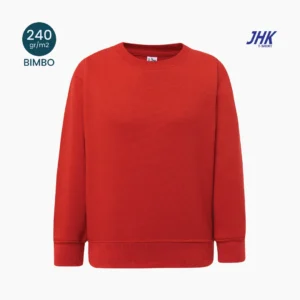 Felpa girocollo bambino JHK 240 g/m² vista frontale ideale per scuole
