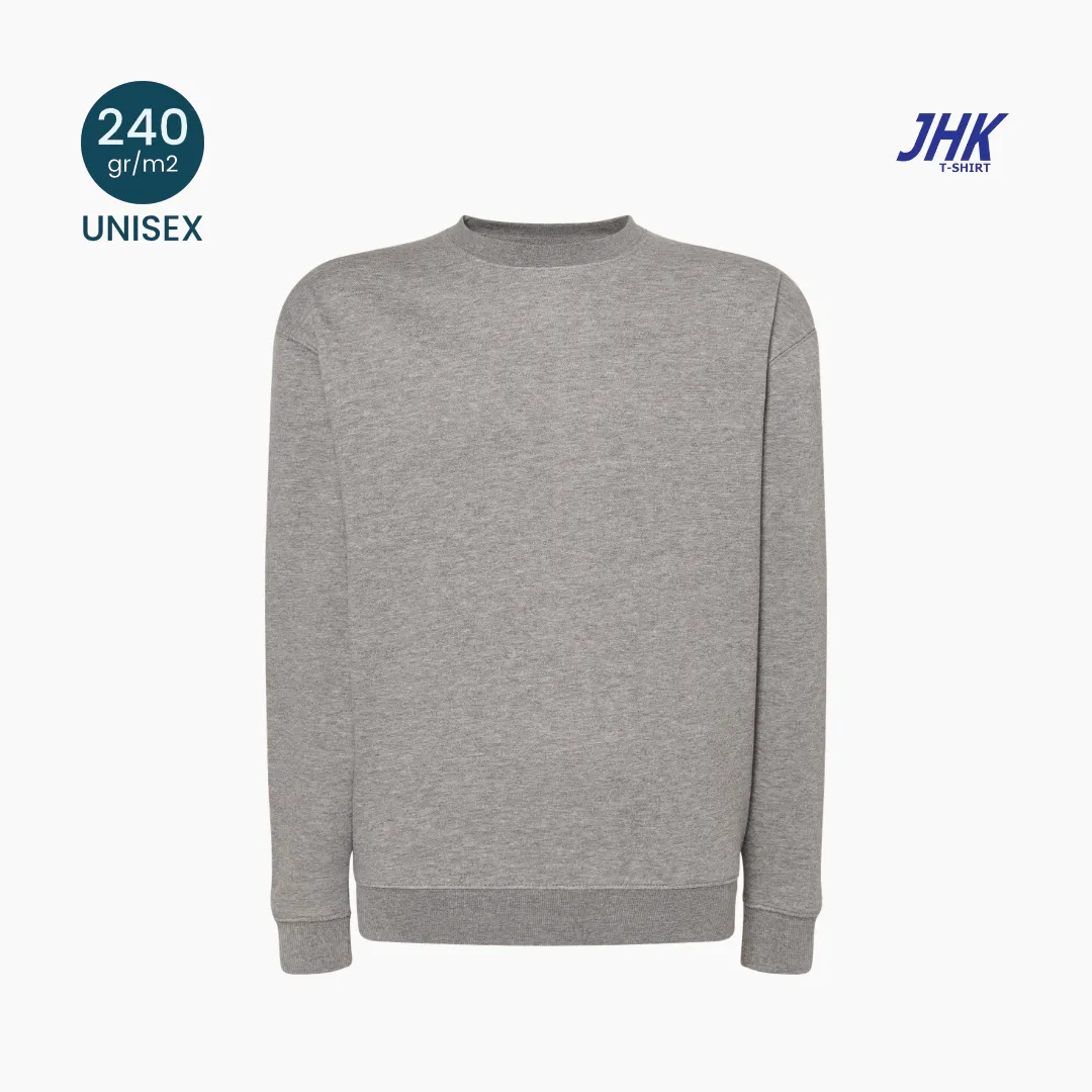 Felpa girocollo leggera unisex JHK 240 g/m² vista frontale