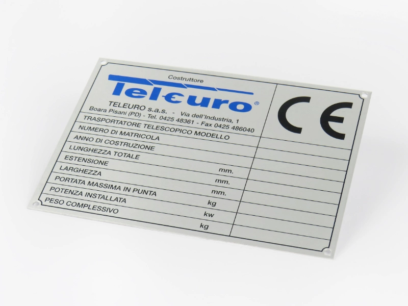 Targhette CE identificativa