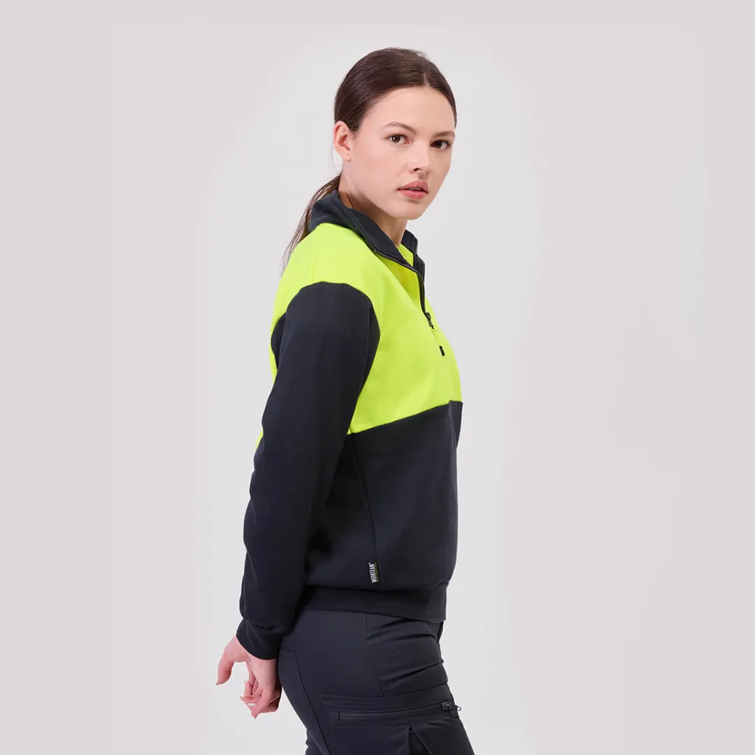 Felpa bicolore alta visibilità con mezza zip 280 g/m² Workteam Felpa bicolore alta visibilità con mezza zip 280 g/m² Workteam