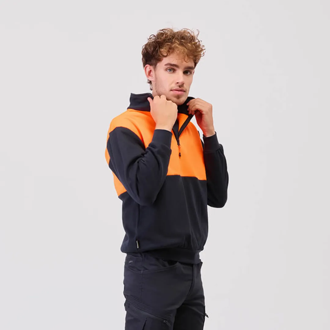 Felpa bicolore alta visibilità con mezza zip 280 g/m² Workteam Felpa bicolore alta visibilità con mezza zip 280 g/m² Workteam