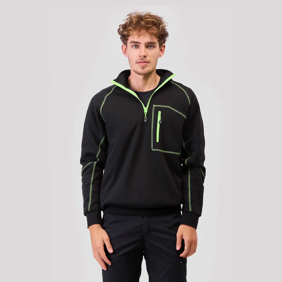 Felpa con mezza zip e cuciture colorate 280 g/m² Workteam Felpa con mezza zip e cuciture colorate 280 g/m² Workteam