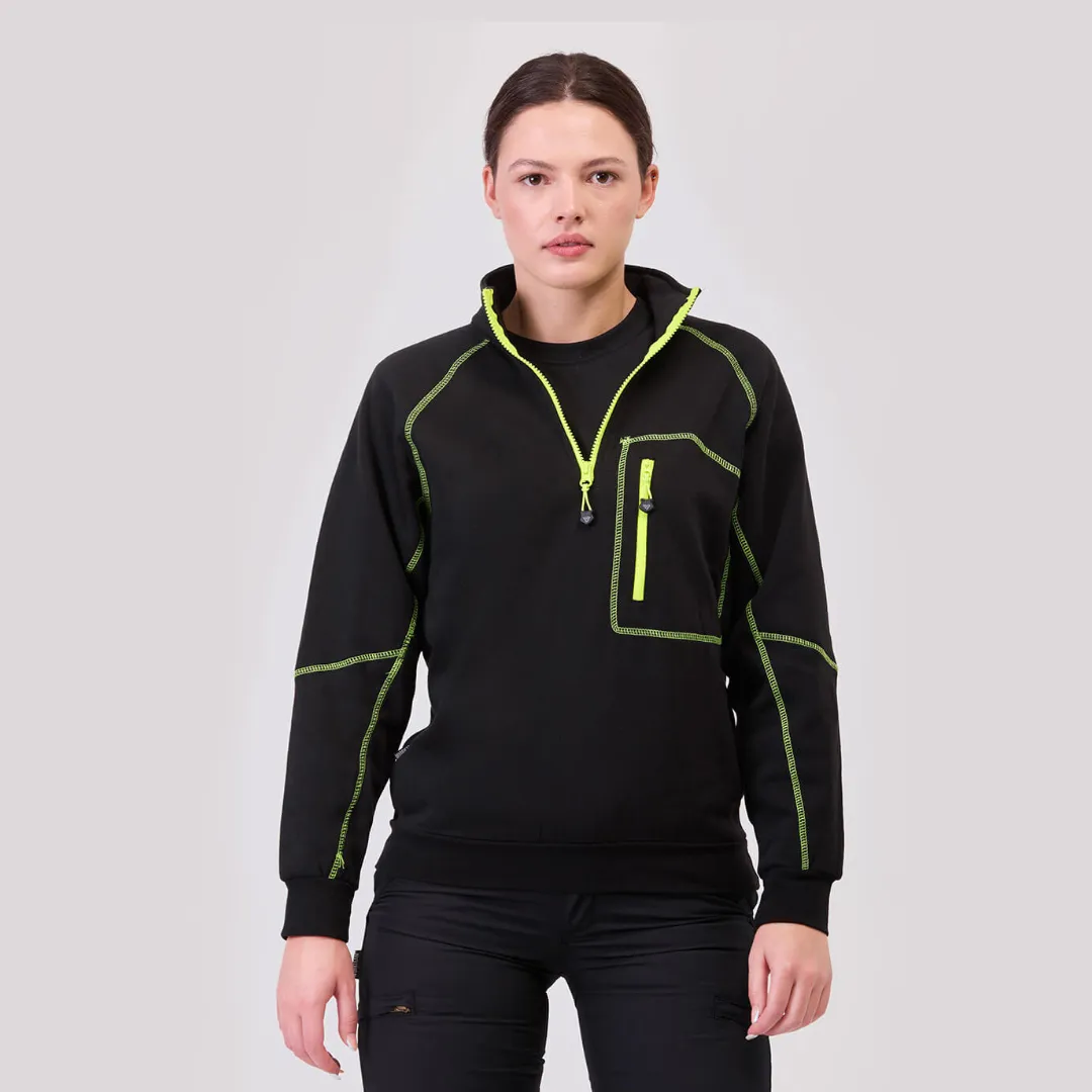 Felpa con mezza zip e cuciture colorate 280 g/m² Workteam Felpa con mezza zip e cuciture colorate 280 g/m² Workteam