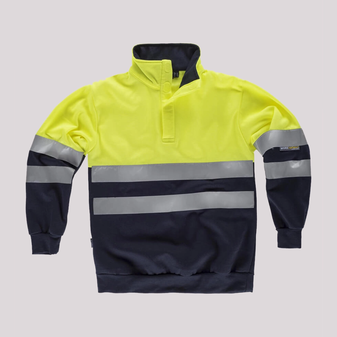 Felpa con collo alto e velcro alta visibilità 280 g/m² Workteam Felpa con collo alto e velcro alta visibilità 280 g/m² Workteam