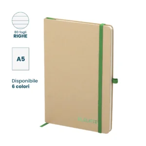 Block notes ecologico personalizzabile in cartone riciclato 80 fogli Natyel