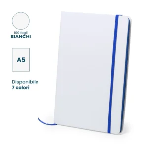 Block Notes A5 personalizzabile soft touch con dorso colorato Kaffol